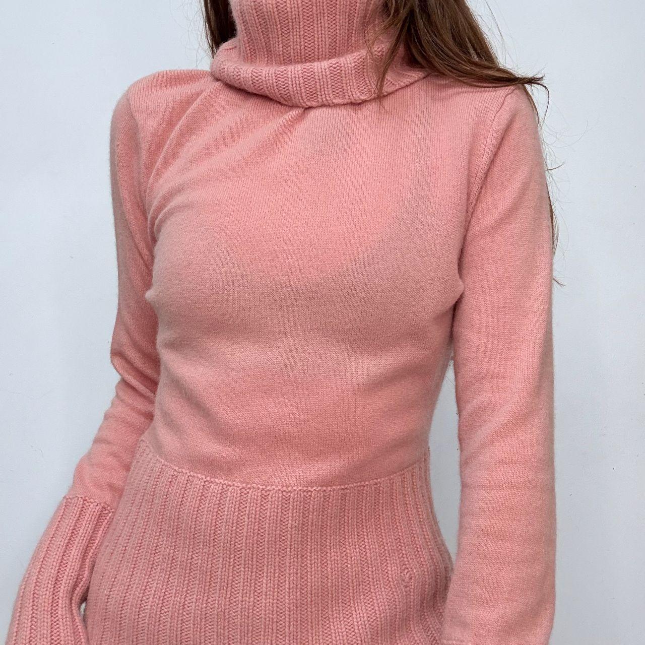 Pink cashmere high neck jumper