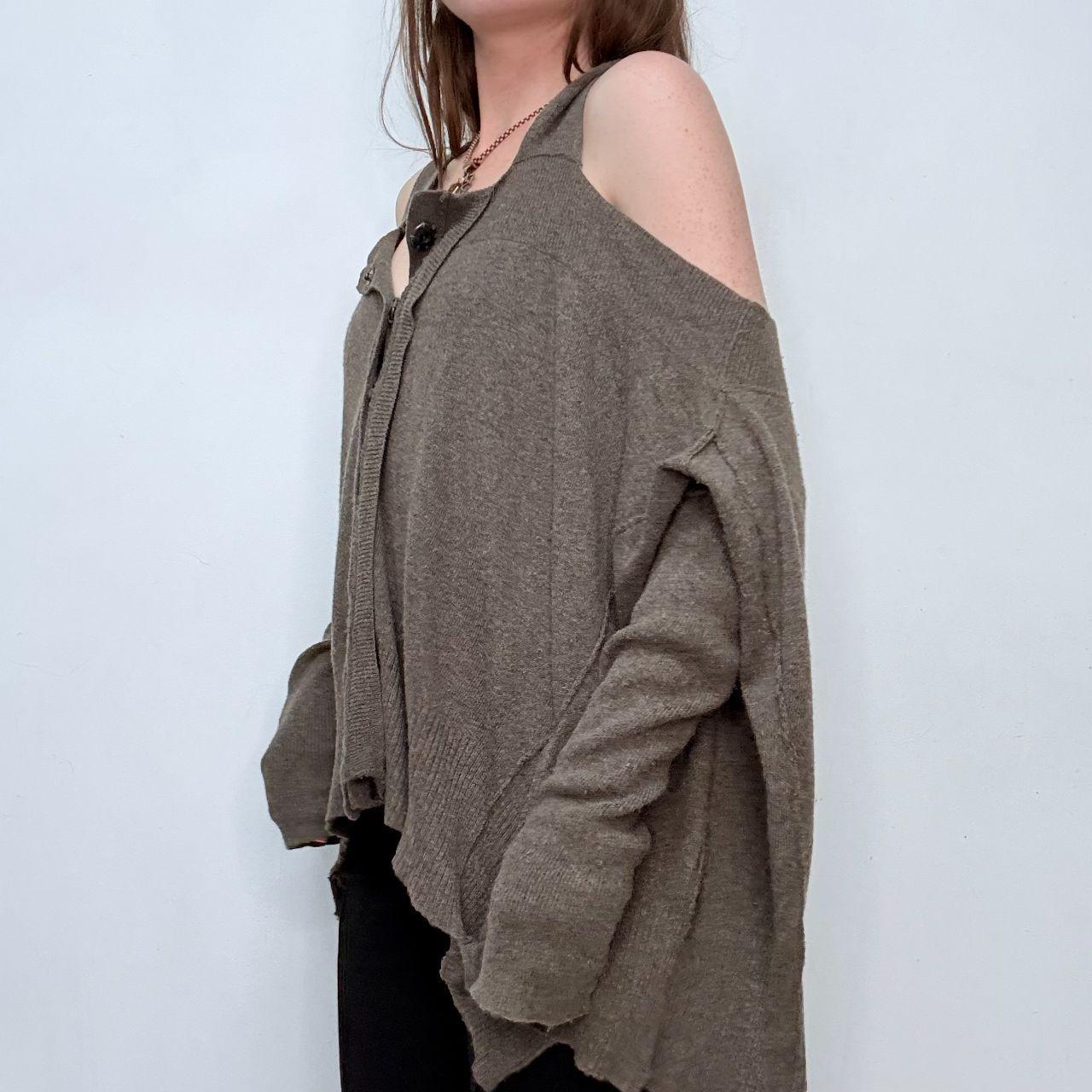 Brown cut-out slouchy allsaints jumper