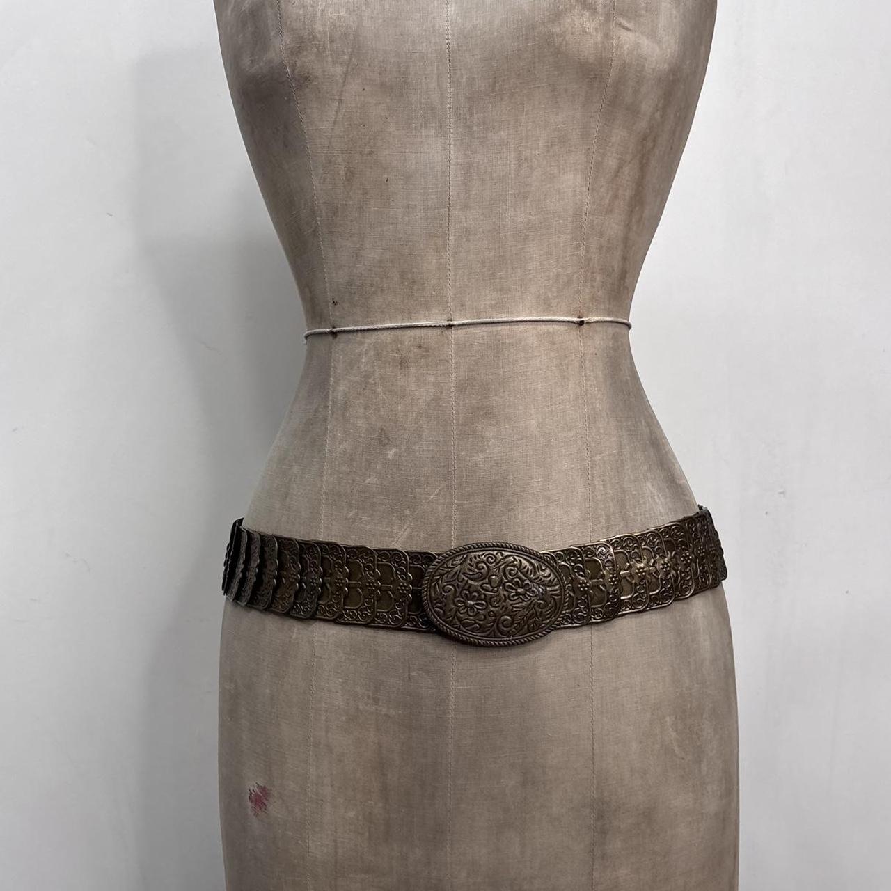 Engraved chain metal belt