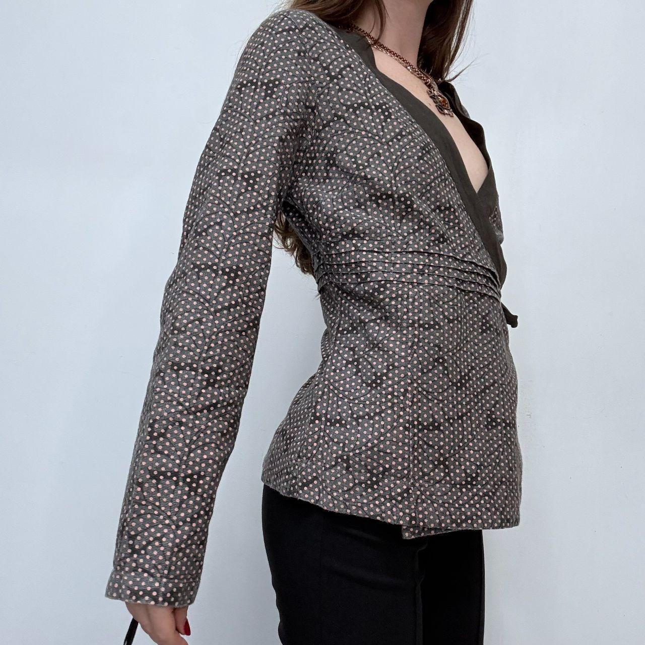 Polkadot wrap asymmetric shirt