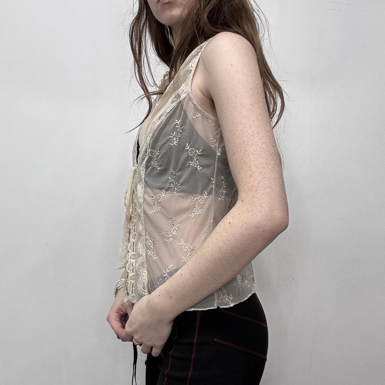 Sheer lace cami vest
