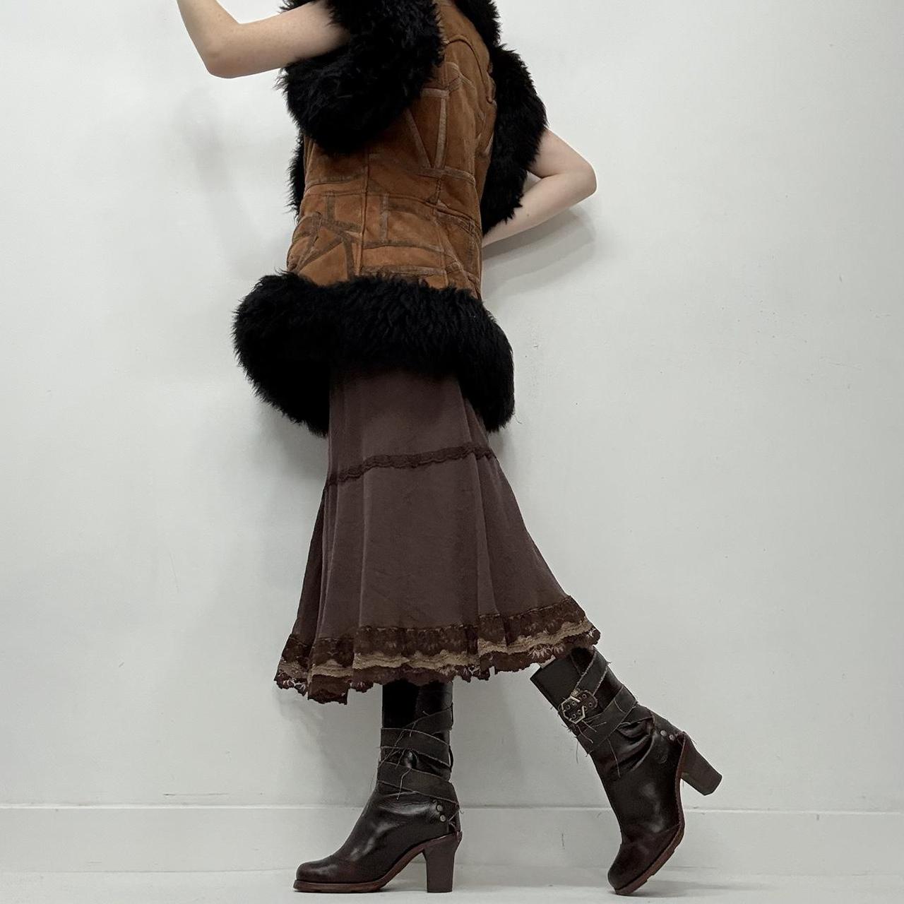 Black fur sheepskin gilet waistcoat