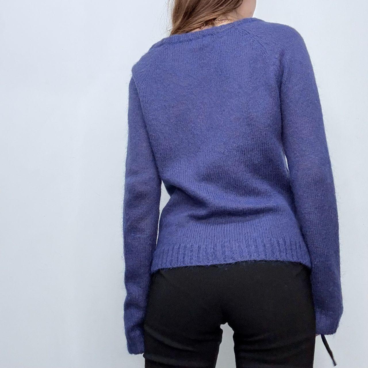 Sheer mohair knit blue jumper