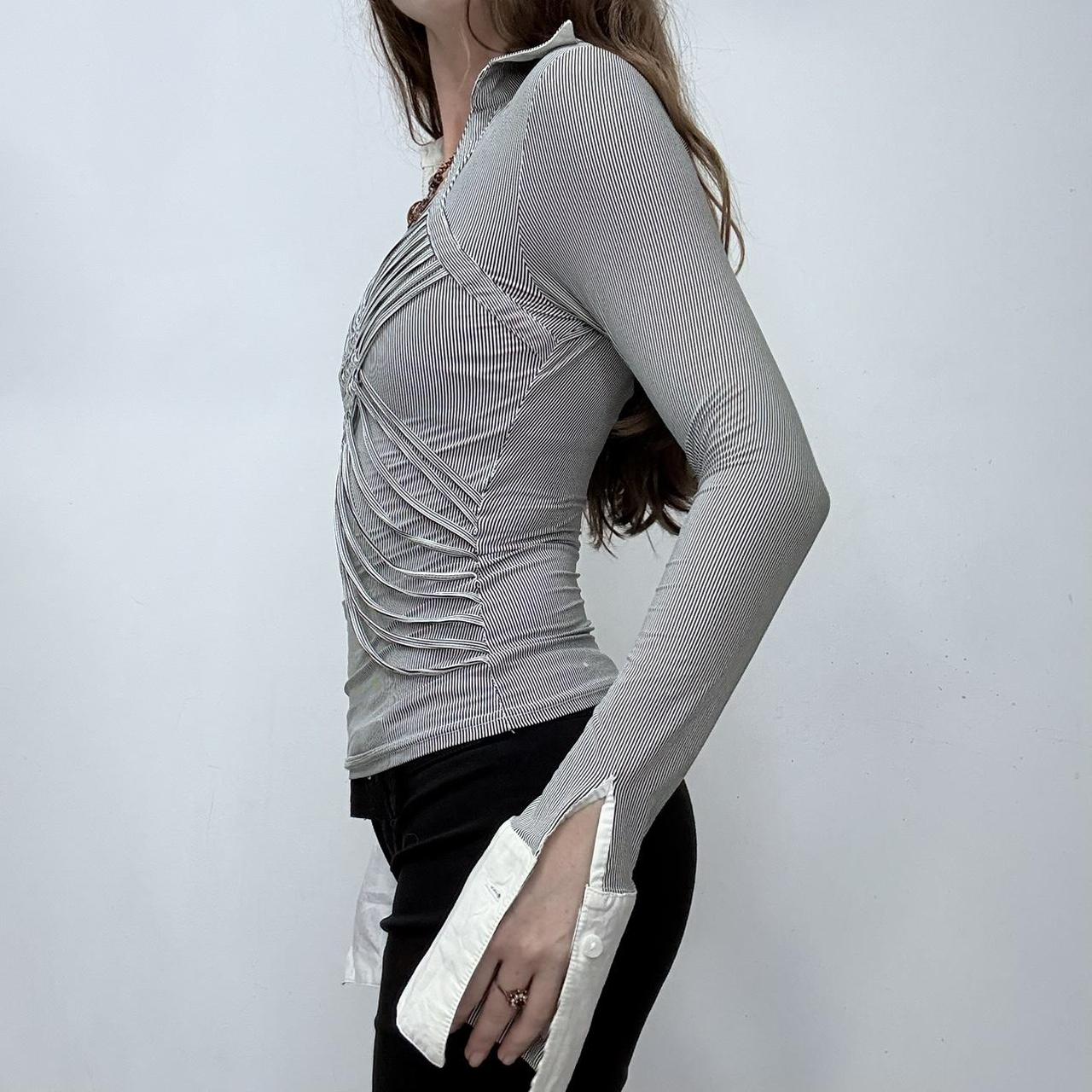 Pinstriped flared officecore shirt