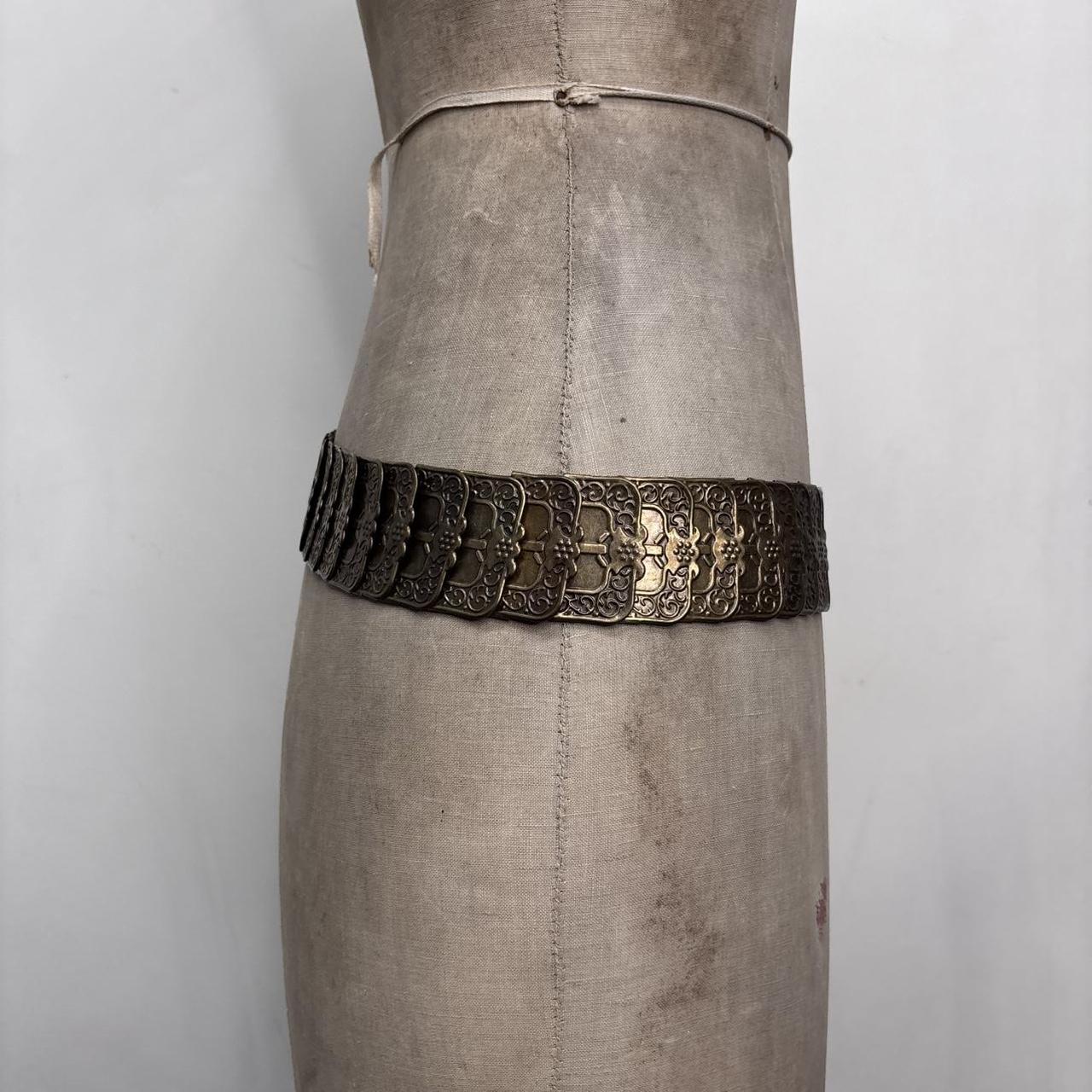 Engraved chain metal belt