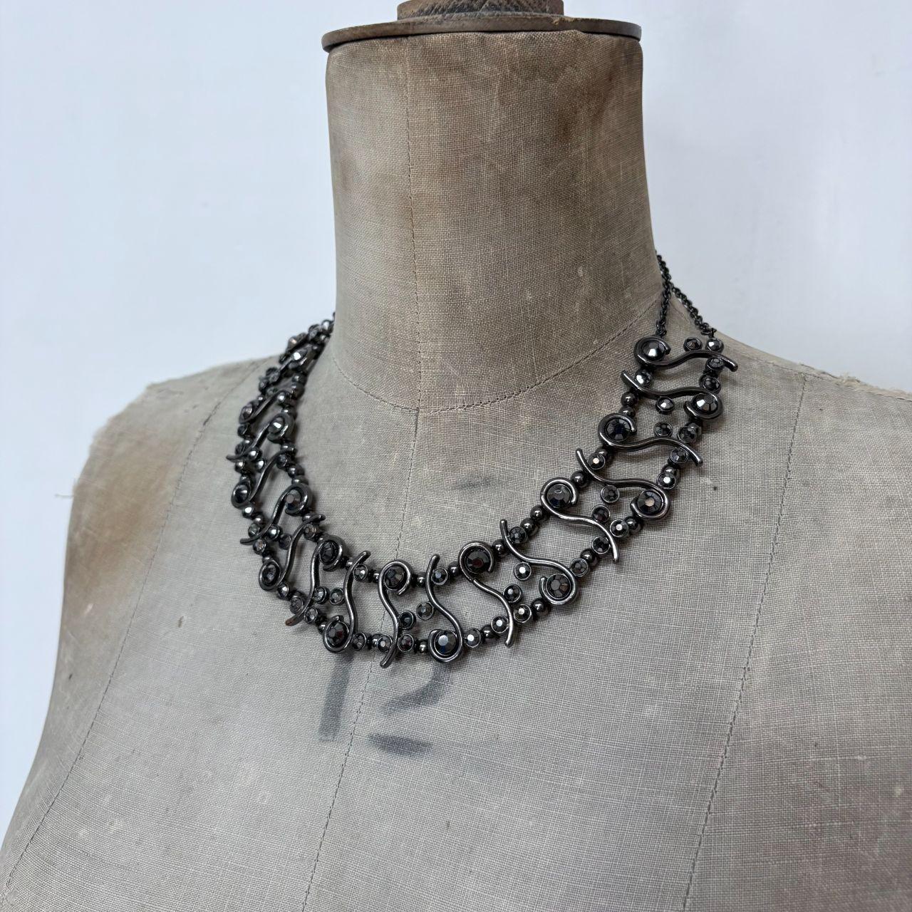 Chunky dark black metal grunge necklace