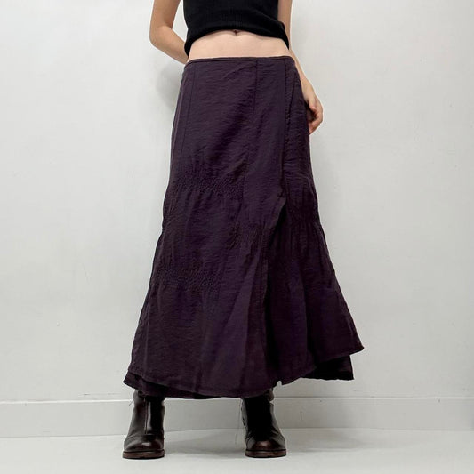 Cinched purple maxi skirt