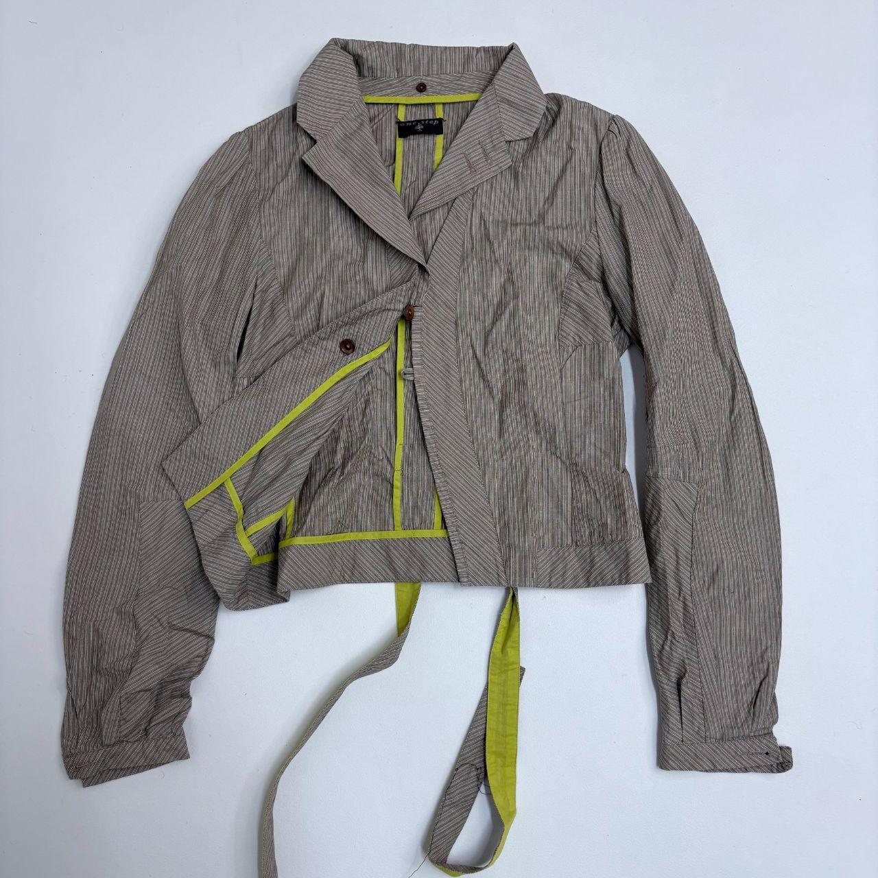 Flared pinstripe archival puff shirt