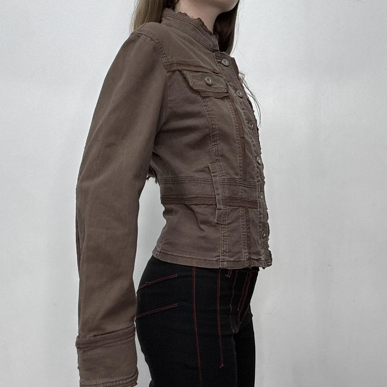 Brown boxy Lace denim jacket