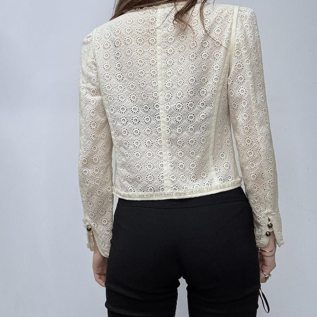 Cream embroidered regency blouse