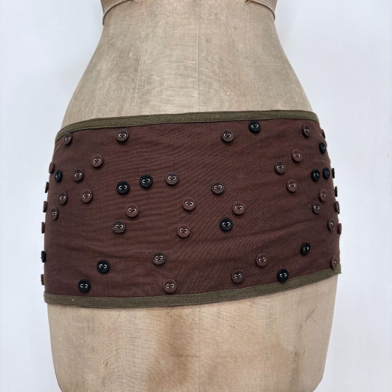 Asymmetric button thick cotton utility belt