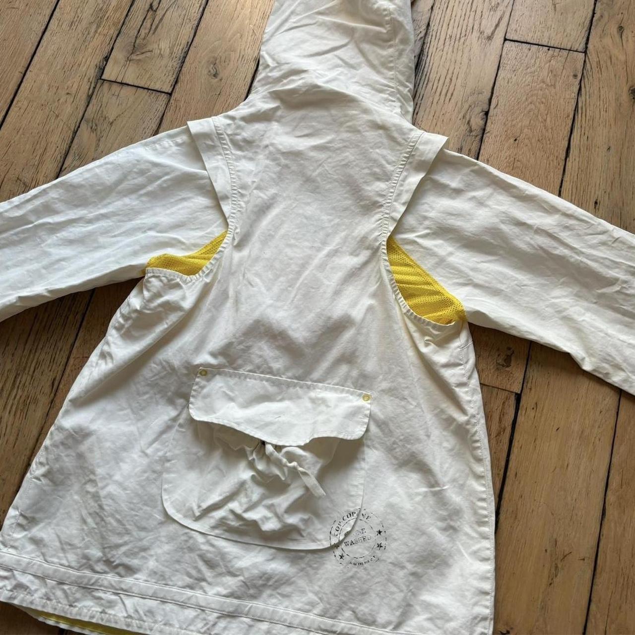White canvas linen cargo utility jacket