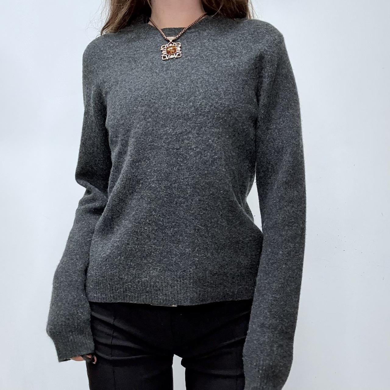 Grey wool knitted jumper