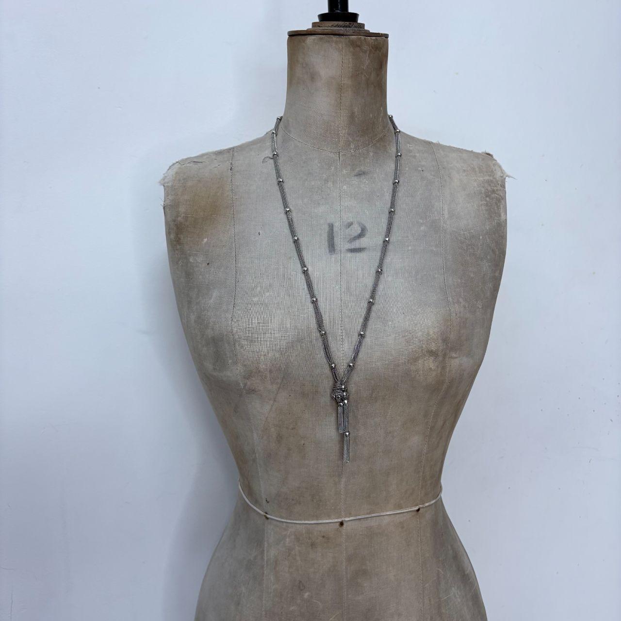 Layered chain ball long necklace