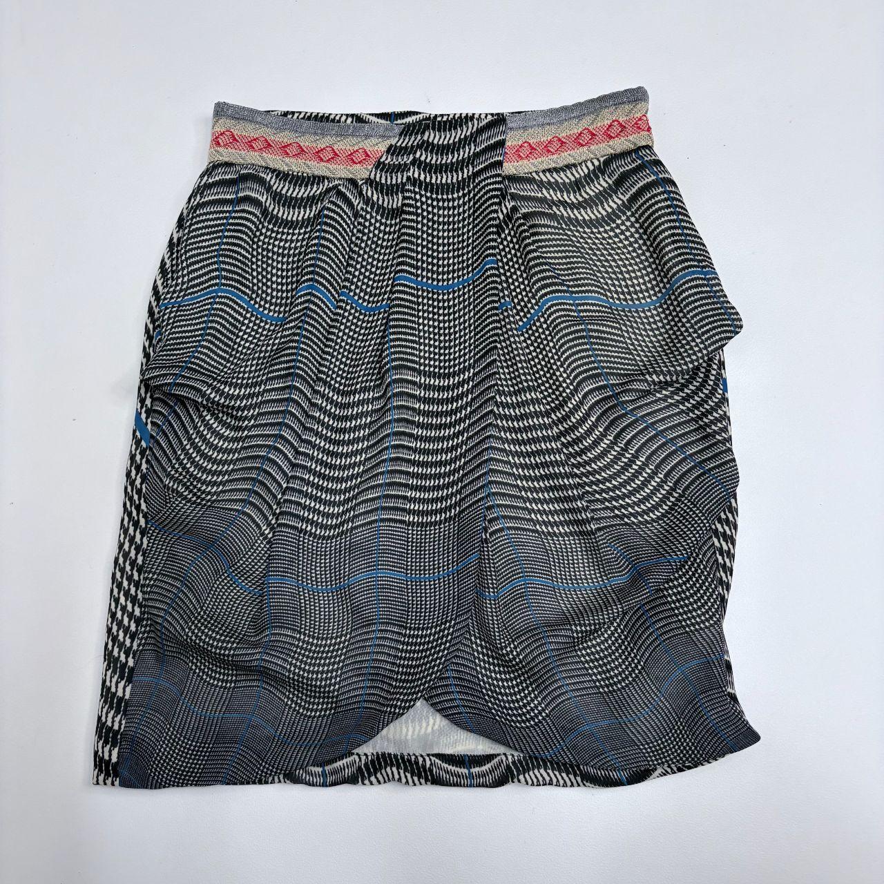 Pinstripe checked puff skirt