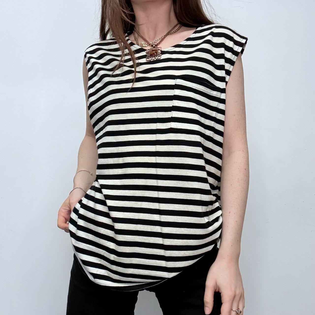 Black and white striped vest