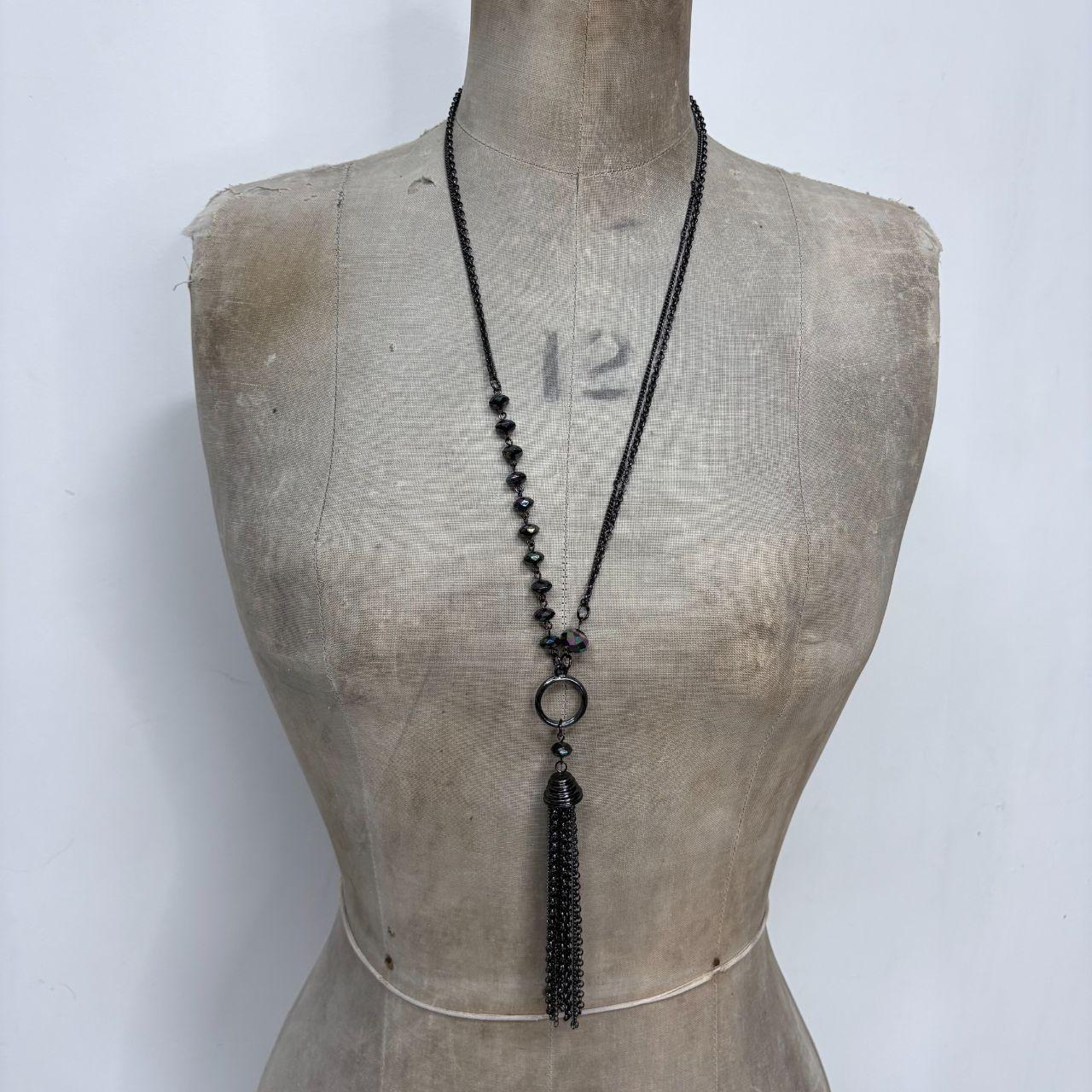 Long layered tassel chain boho necklace