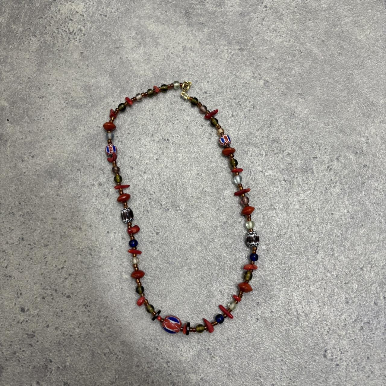Beaded gem necklace