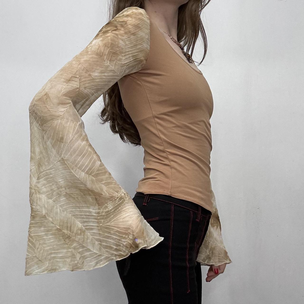 Tan boho flared fairy top