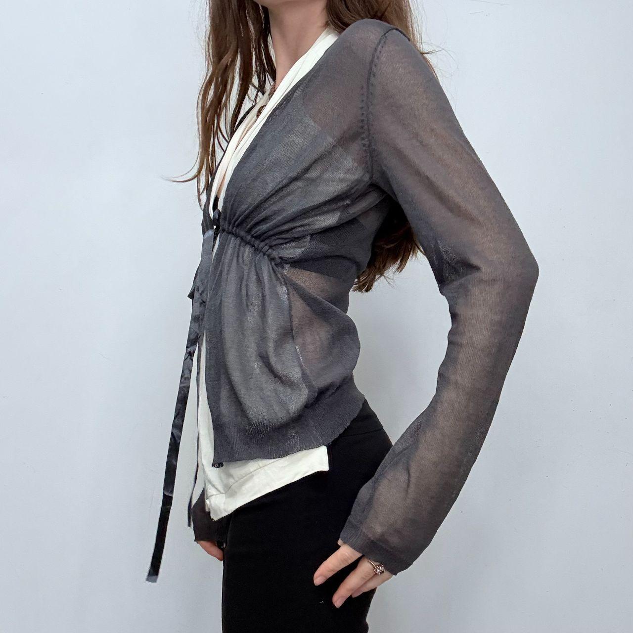 Layered slouchy sheer cardigan