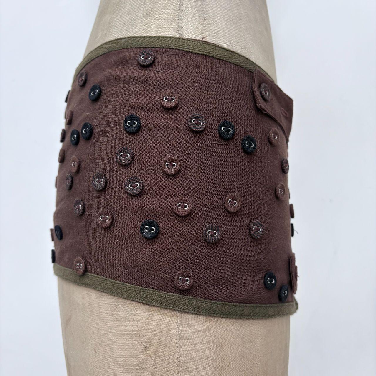 Asymmetric button thick cotton utility belt