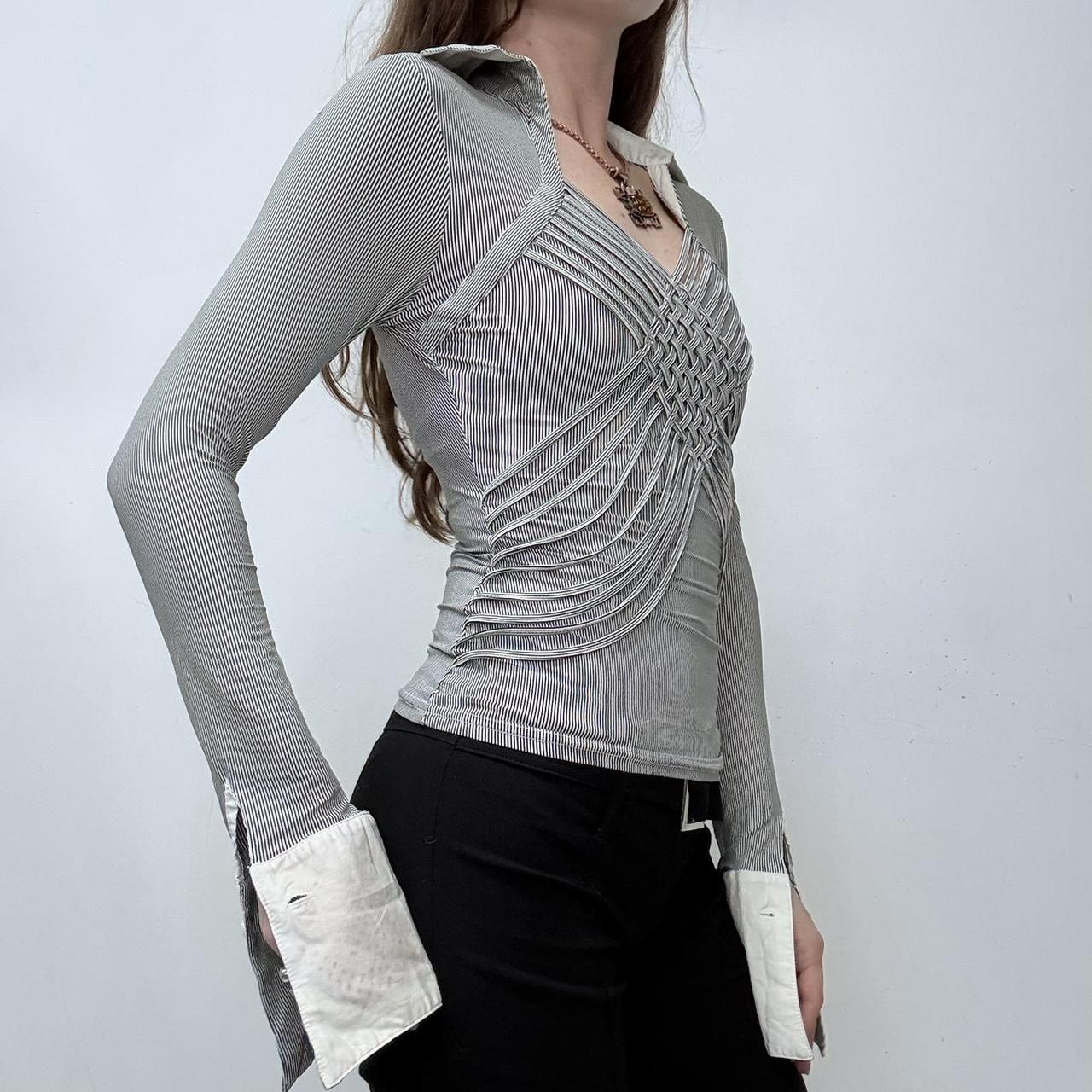 Pinstriped flared officecore shirt