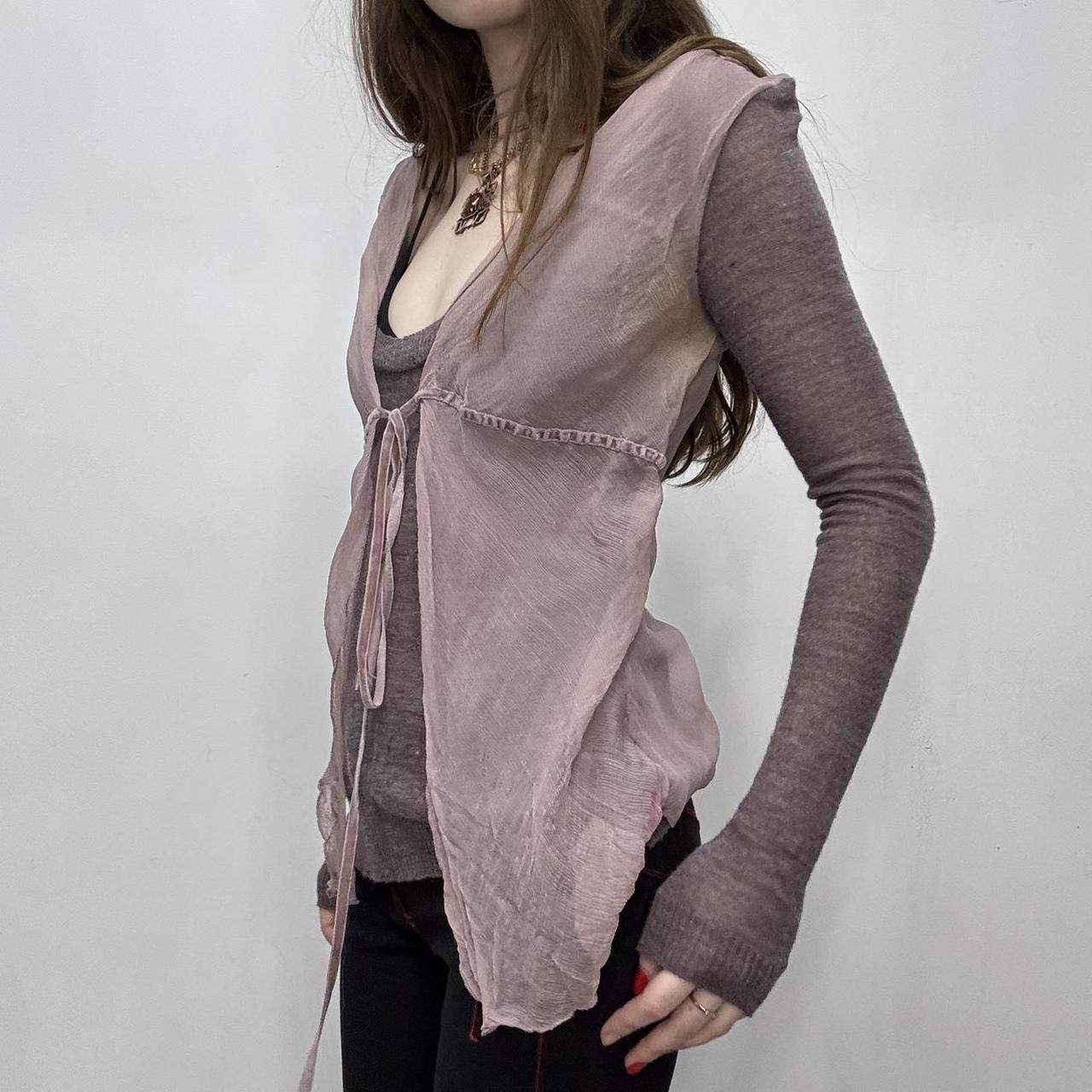 Sheer layered floaty knitted top