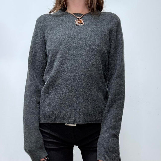 Grey wool knitted jumper
