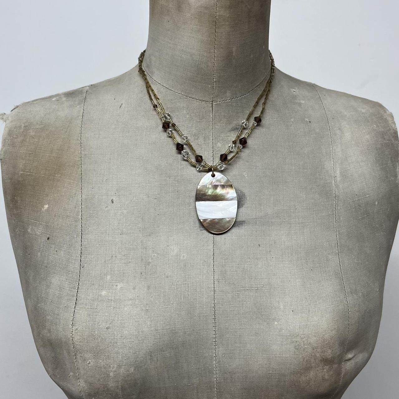 Layered beaded shell necklace