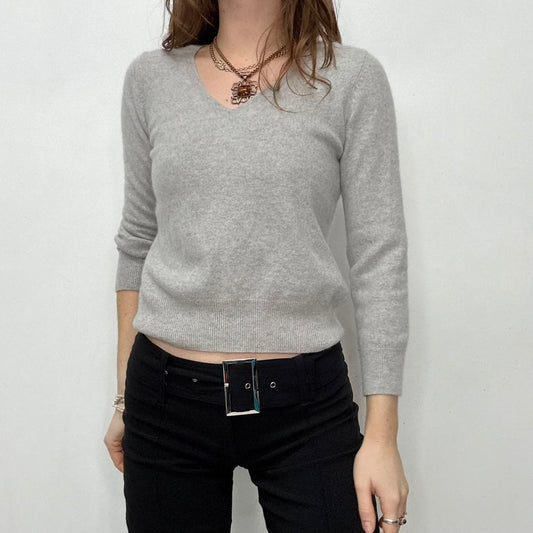 Grey cashmere cropped jumper