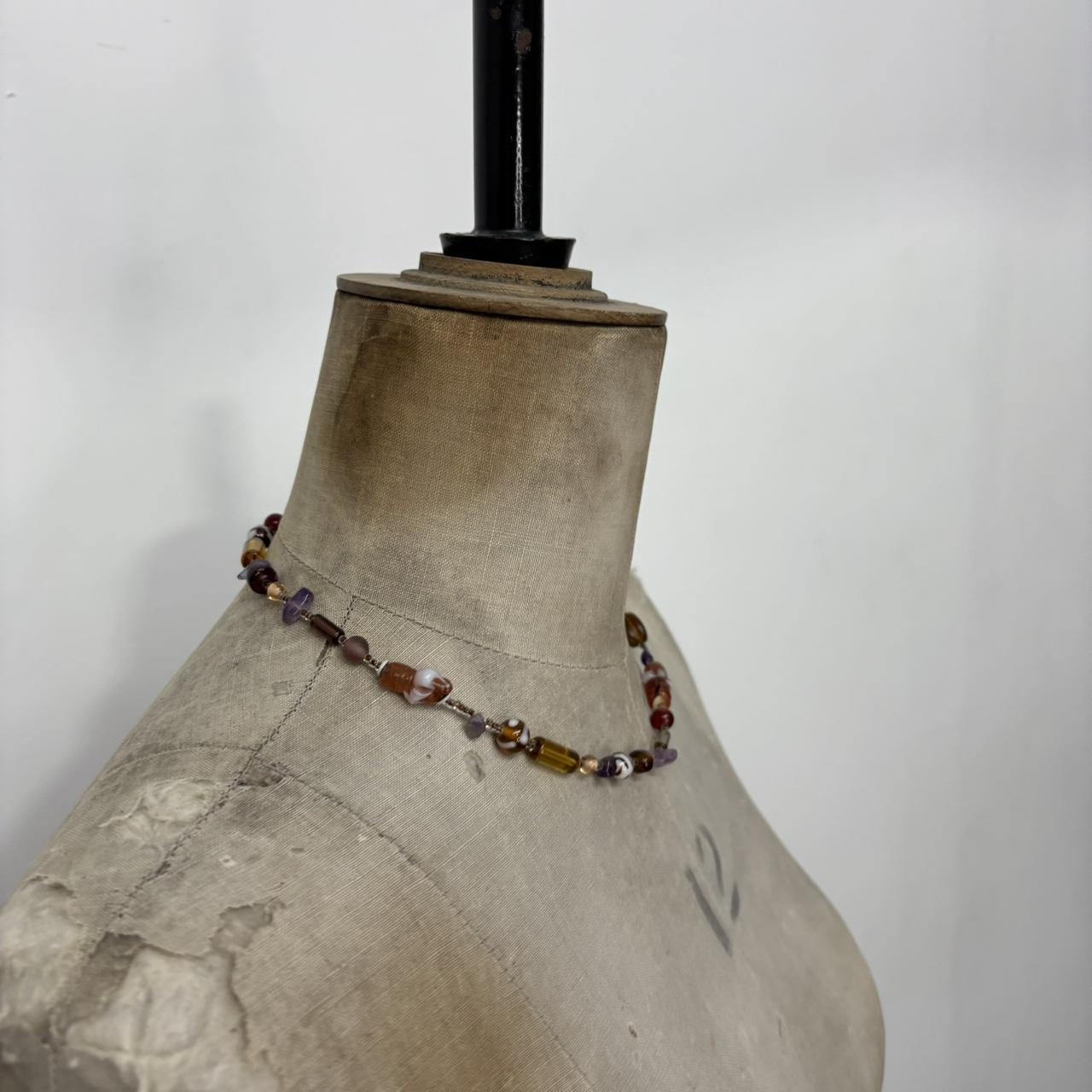 Brown beaded necklace