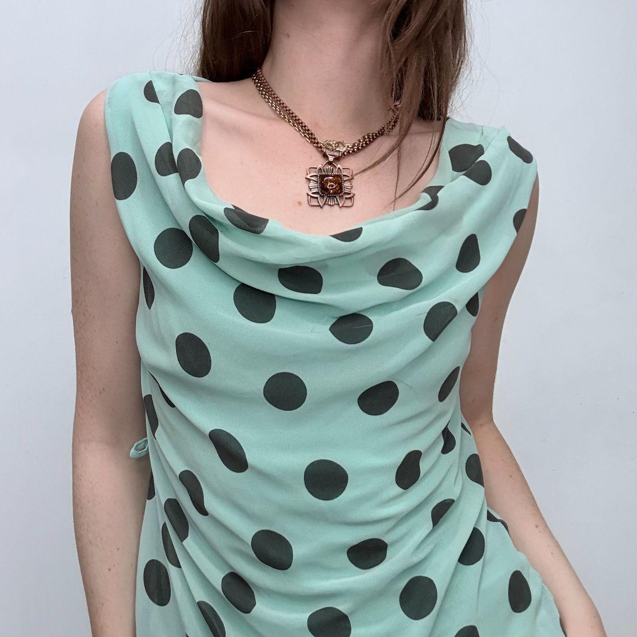Slouchy silk polka dot vest