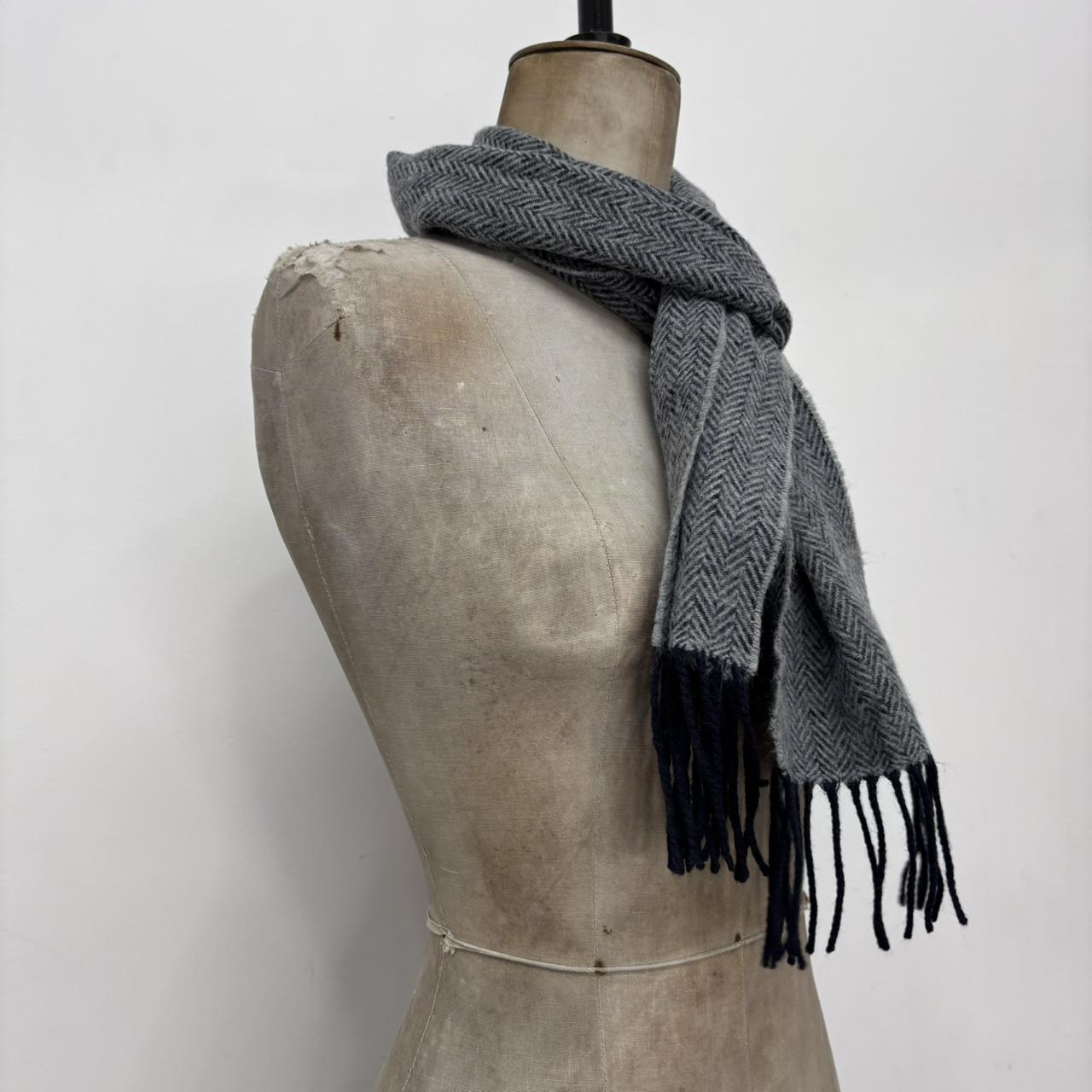 Soft grey wool knit scarf