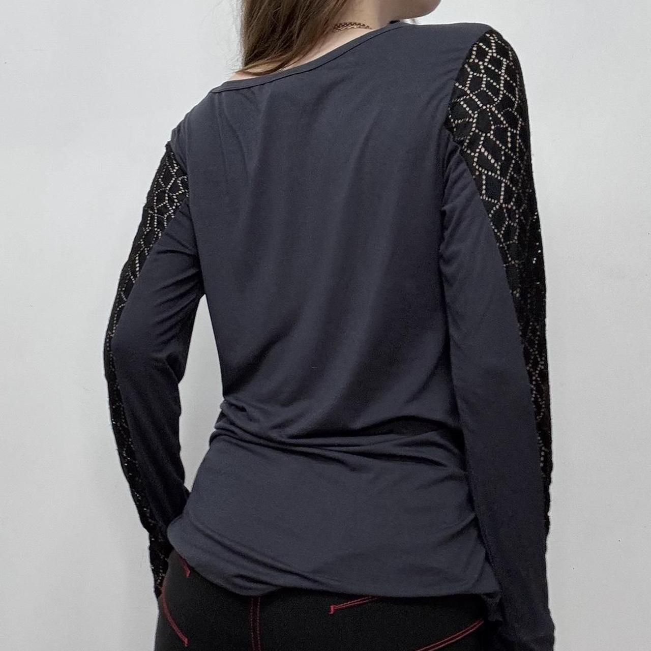 Slouchy graphic lace top