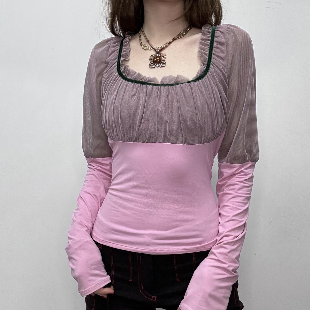 Pink gathered puff Versace shirt