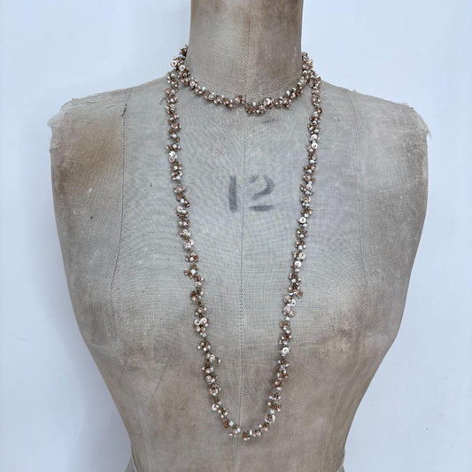 Long wrap layered necklace