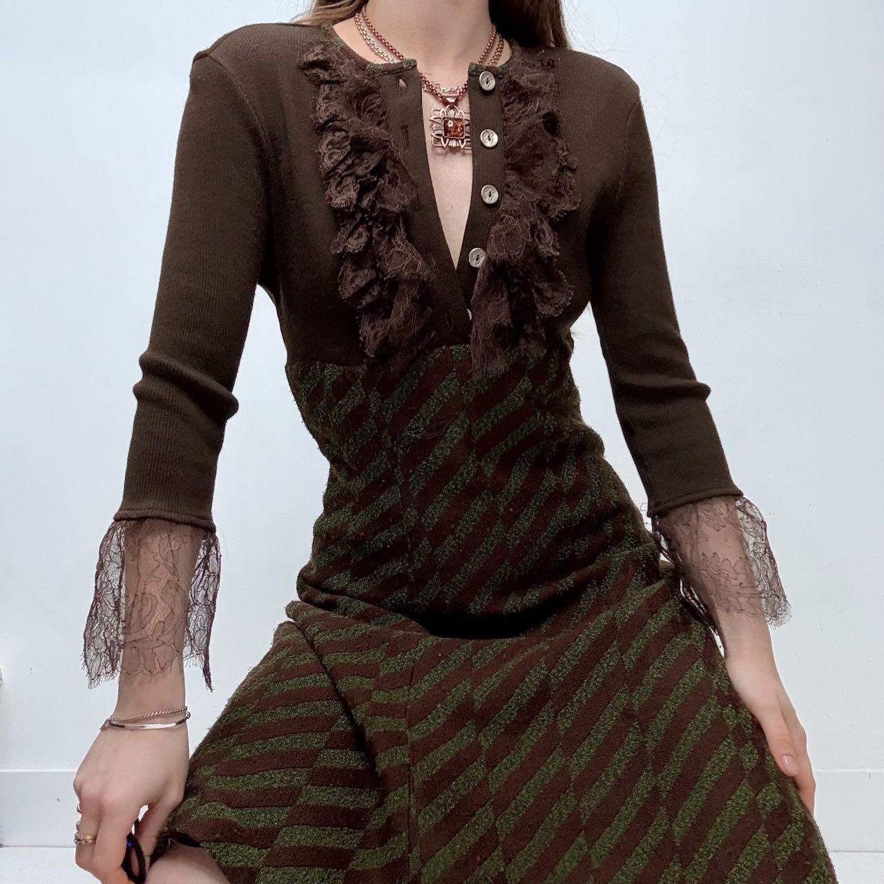 Brown lace fairy distressed dress