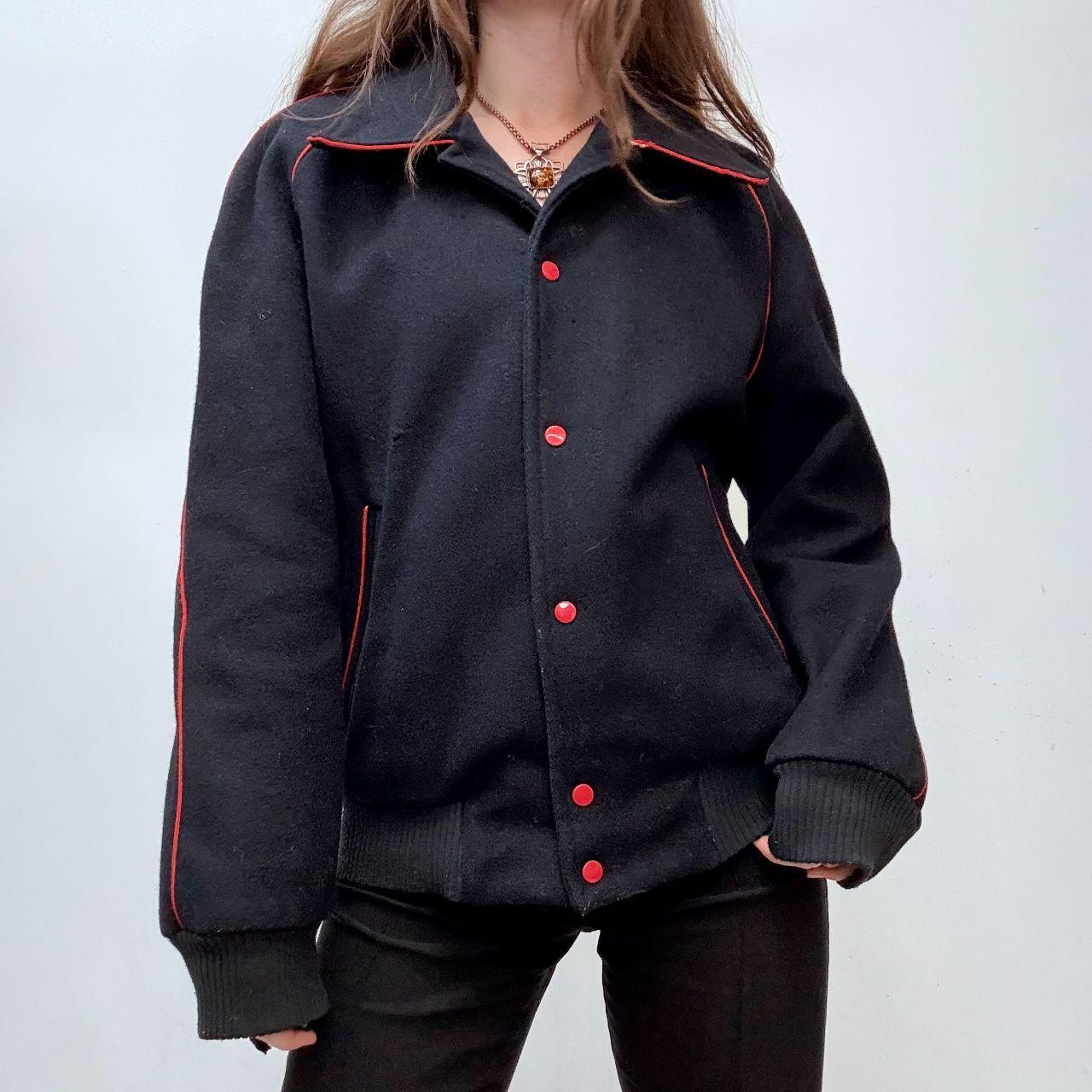 Navy wool slouchy bomber jacket
