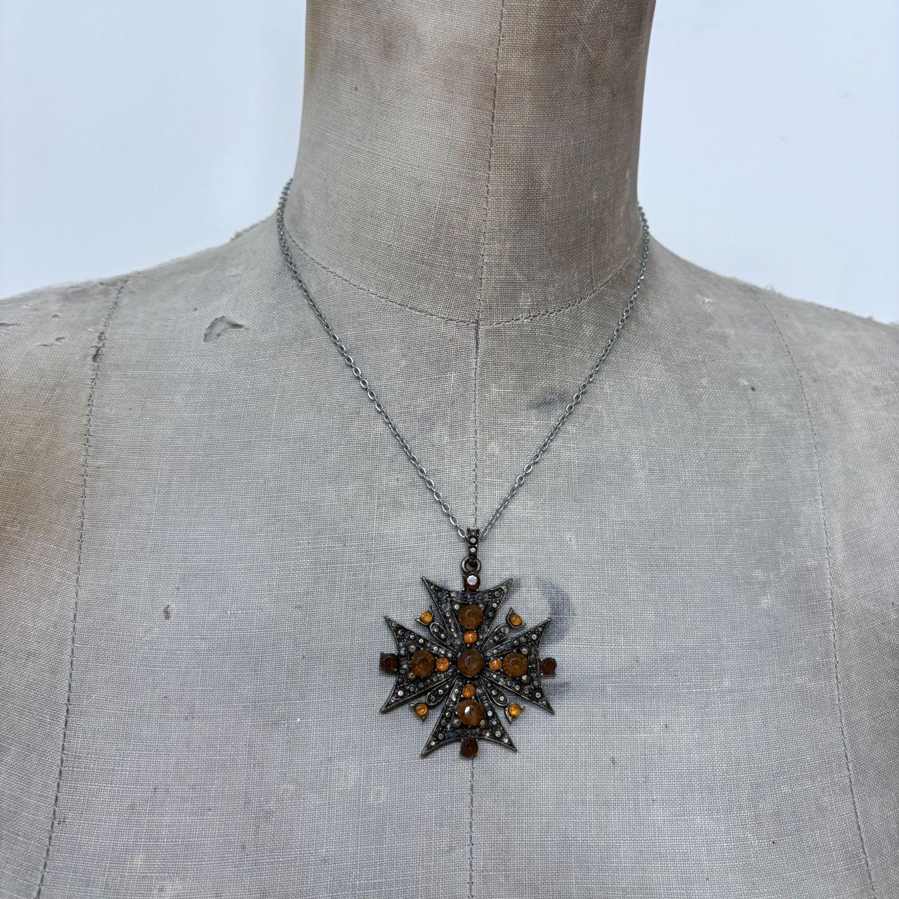 Regency gem cross necklace