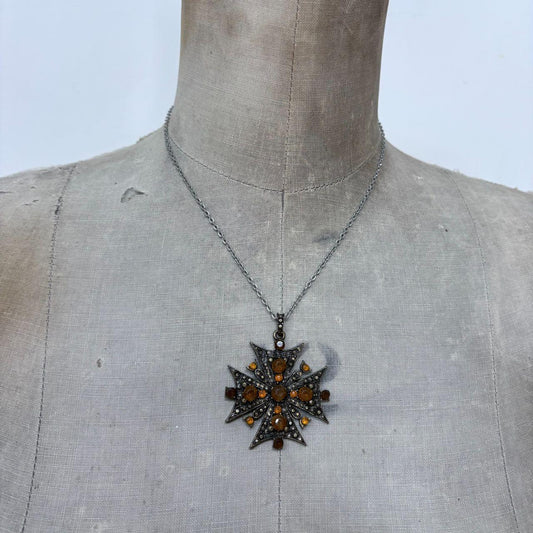 Regency gem cross necklace