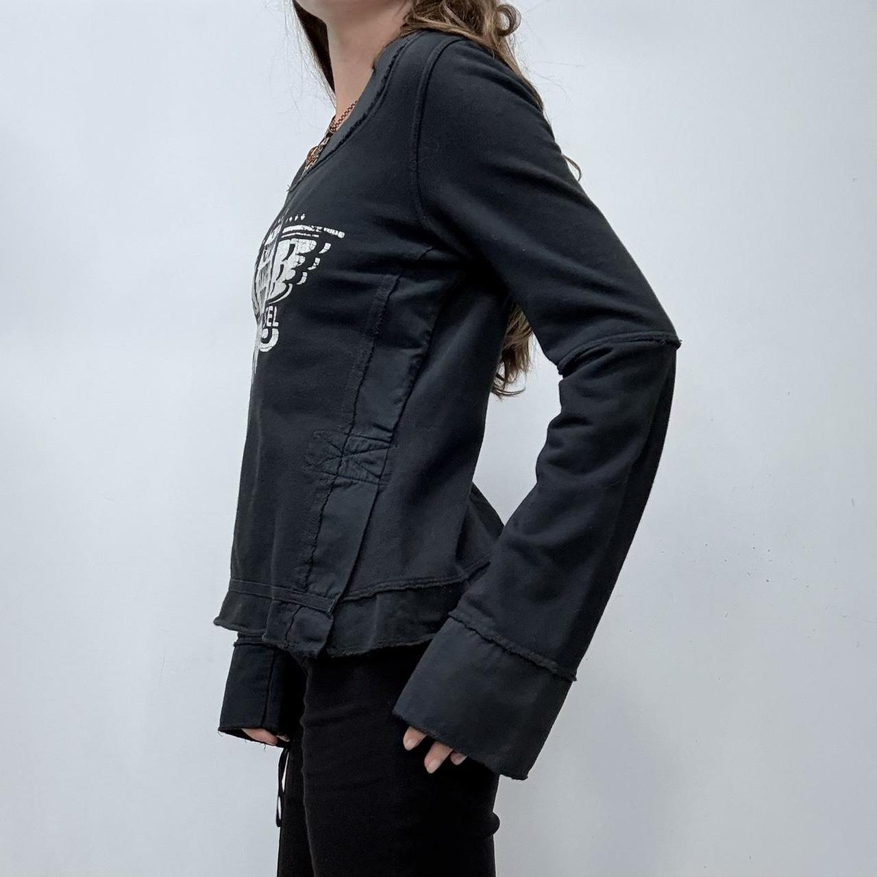 Black flared graphic Diesel shirt