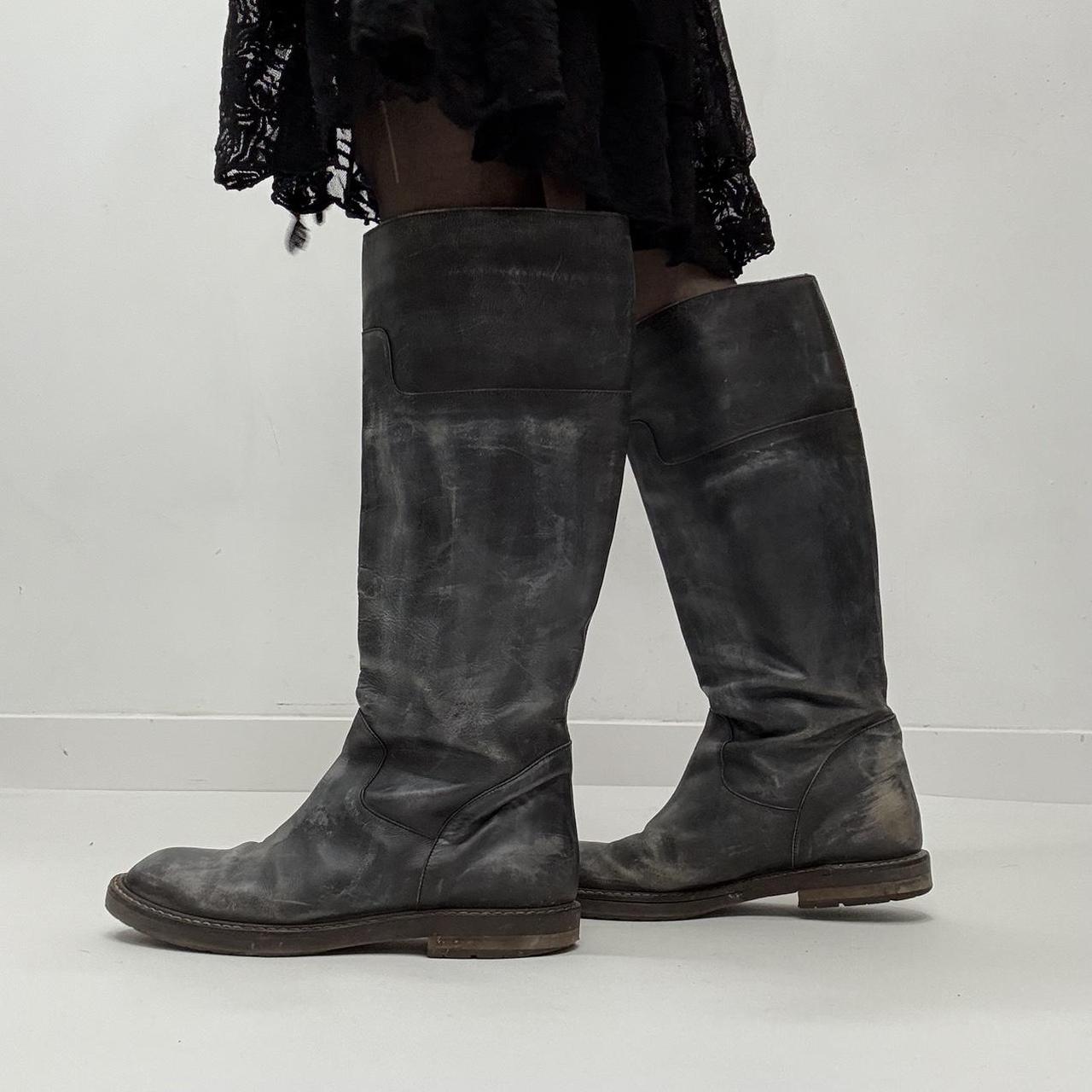 Distressed black marni boots