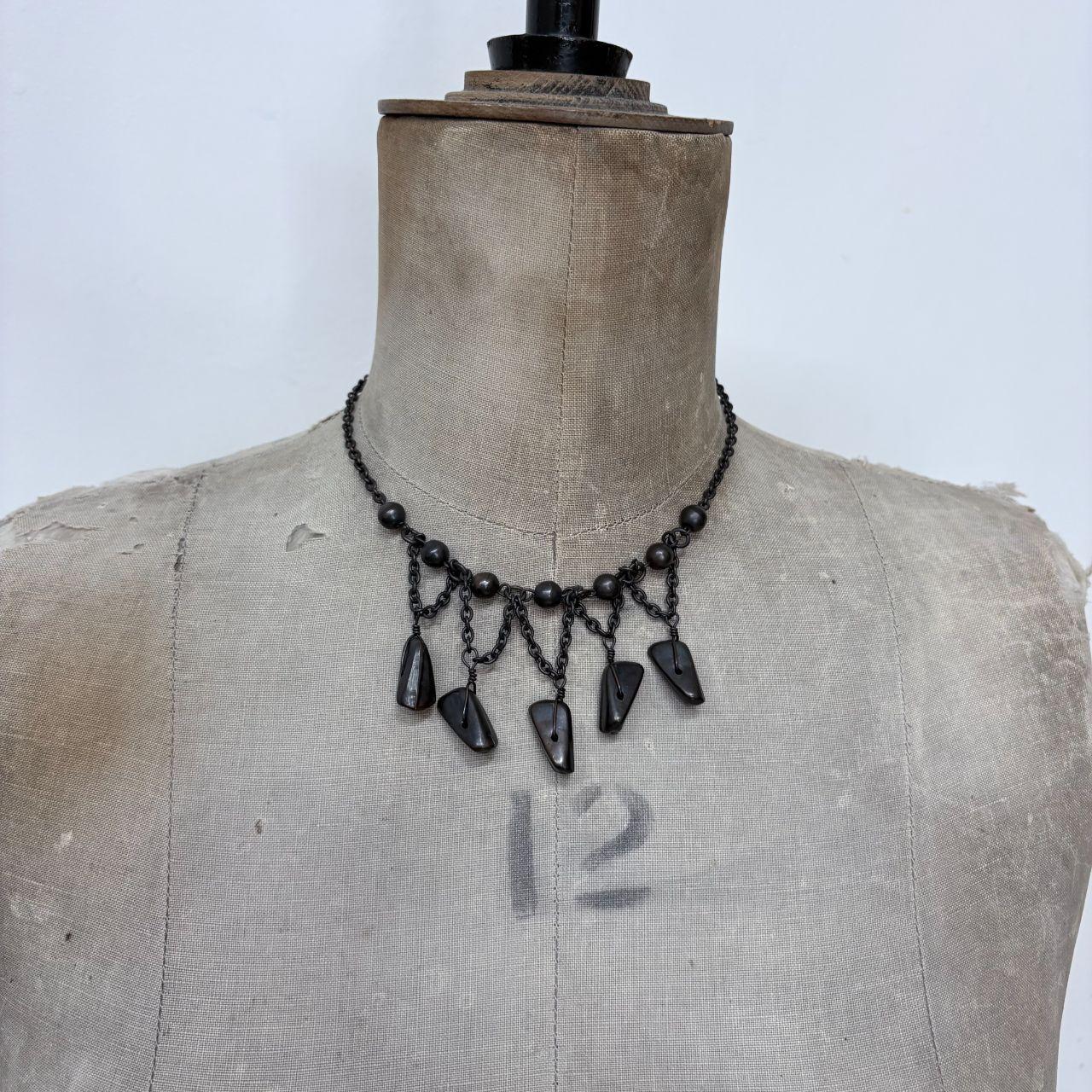 Black draped chain necklace