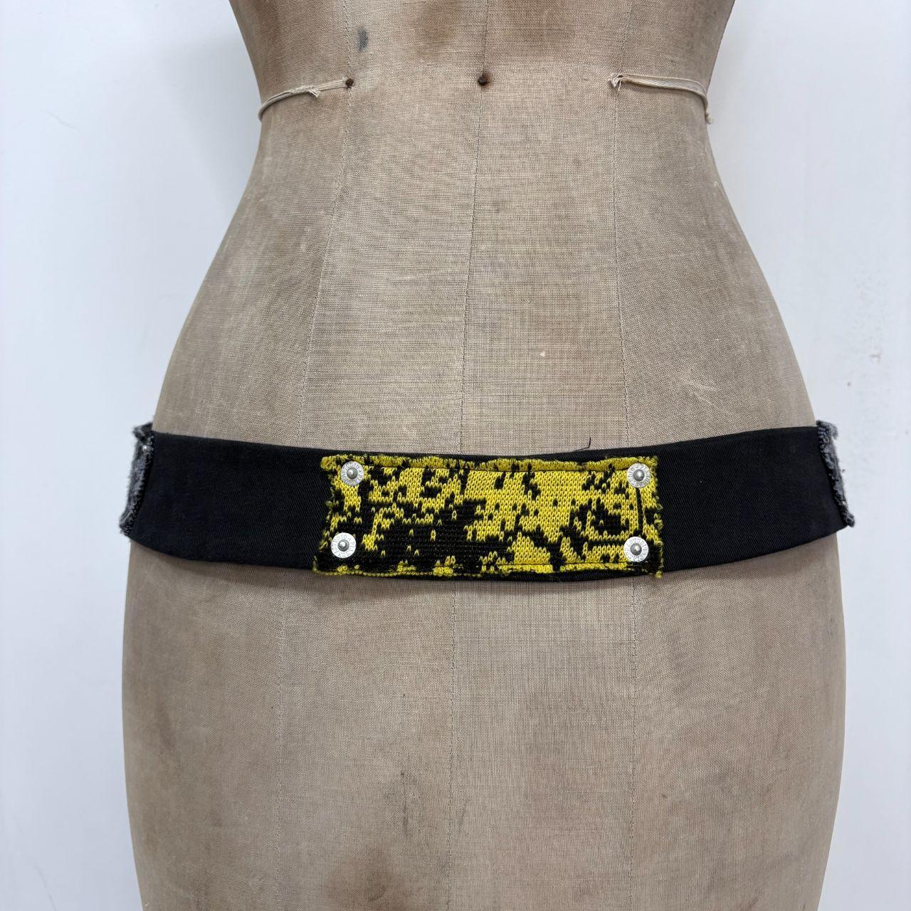 Black grunge patchwork belt
