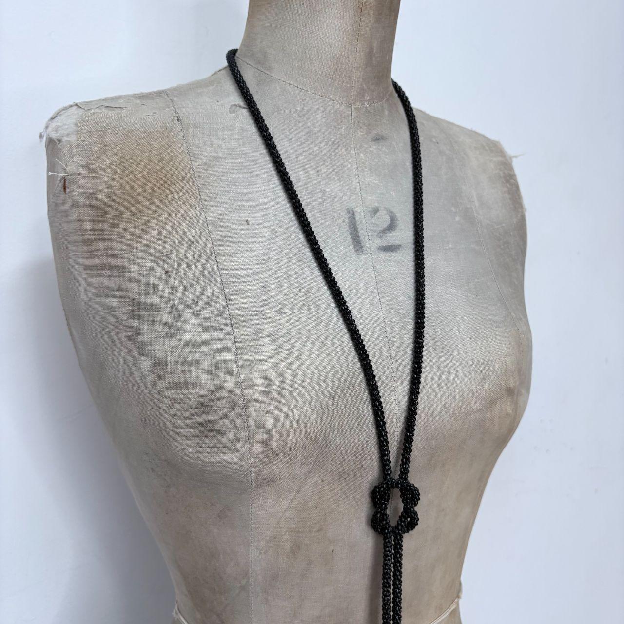 Long black chain necklace