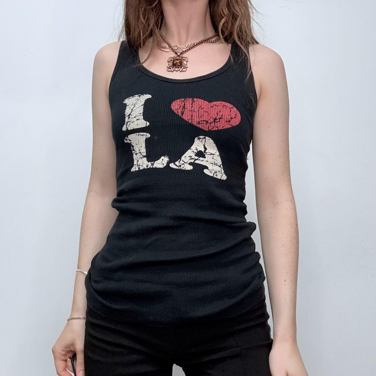 Graphic printed ribbed vest
