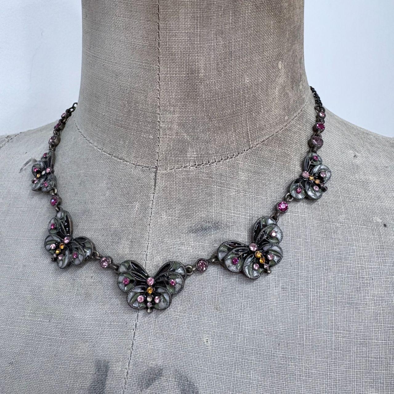 Flower butterfly y2k necklace