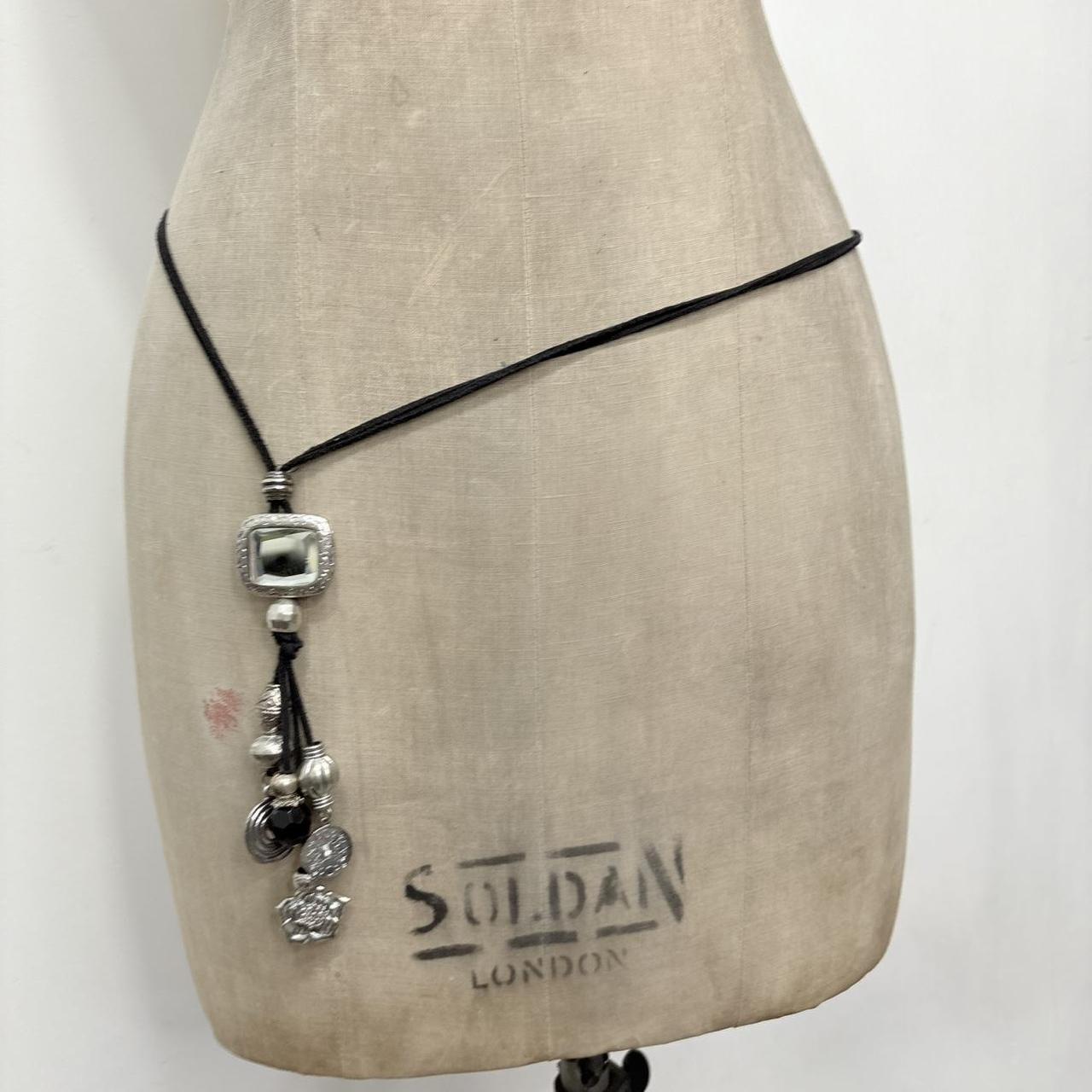 Black long layered necklace