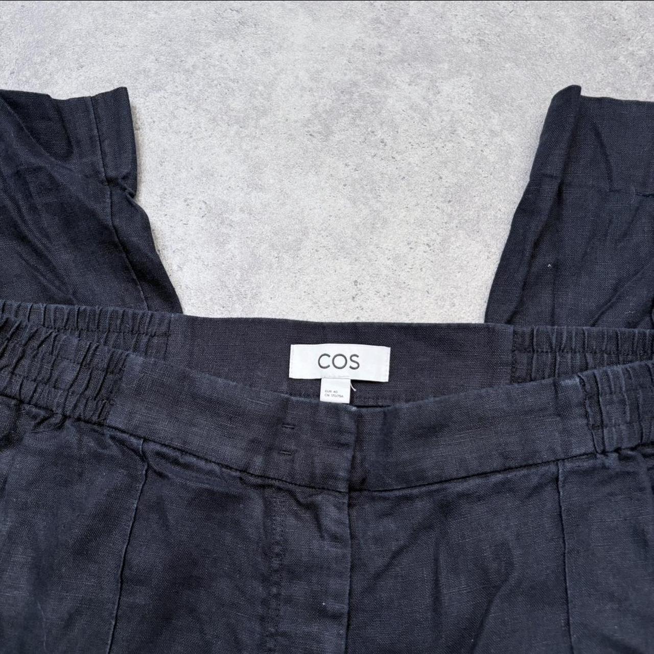 Navy linen wide leg COS trousers