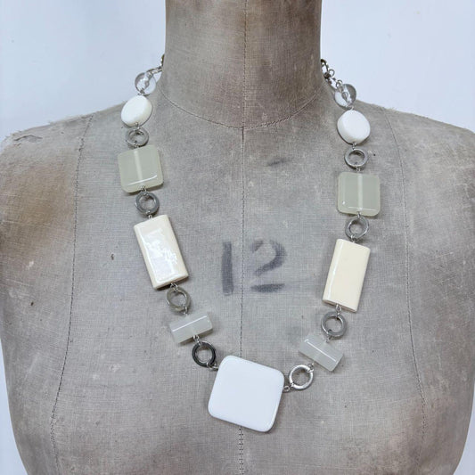 Chunky white link waist chain